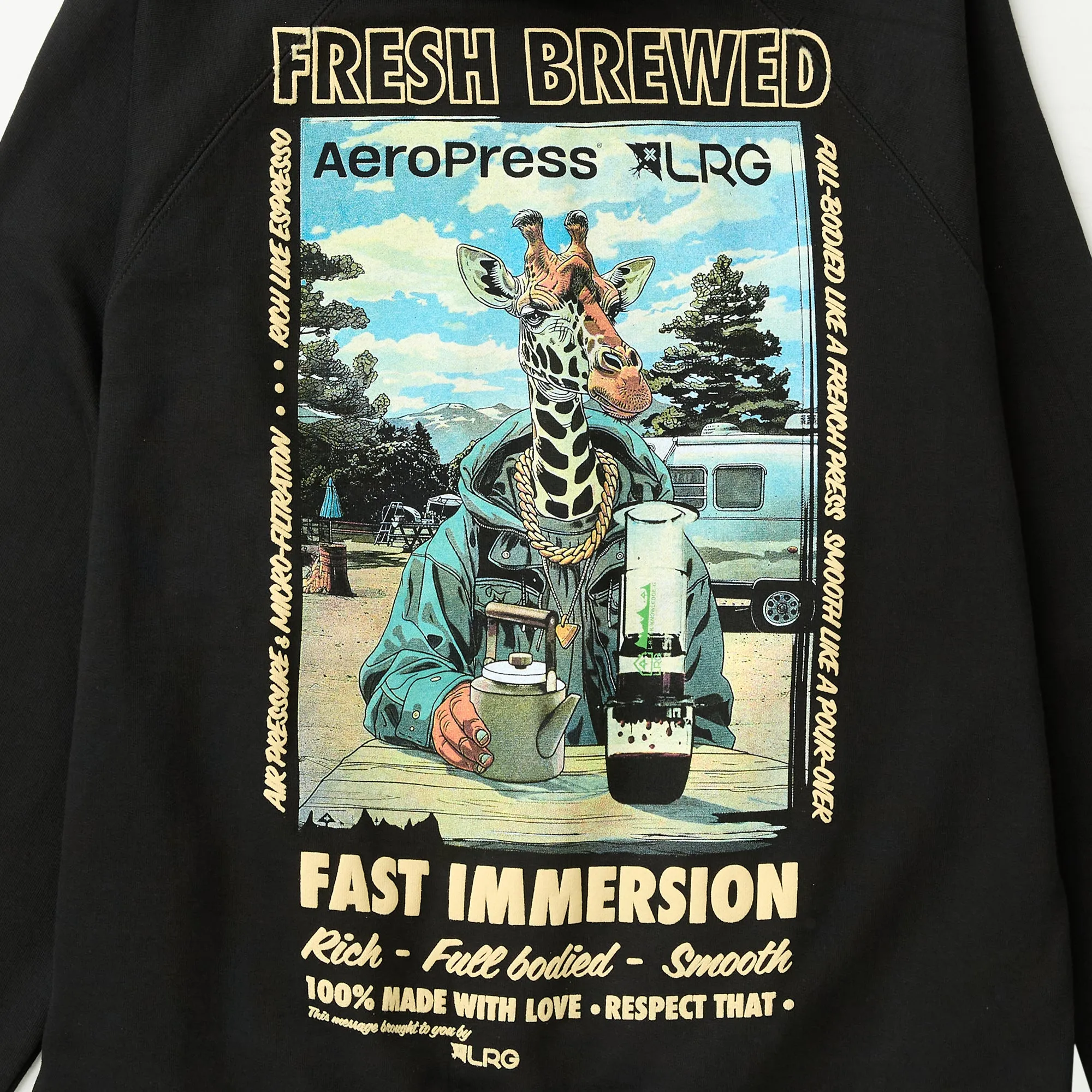 AEROPRESS X LRG LIFTED RICH AND SMOOTH HOODIE - BLACK