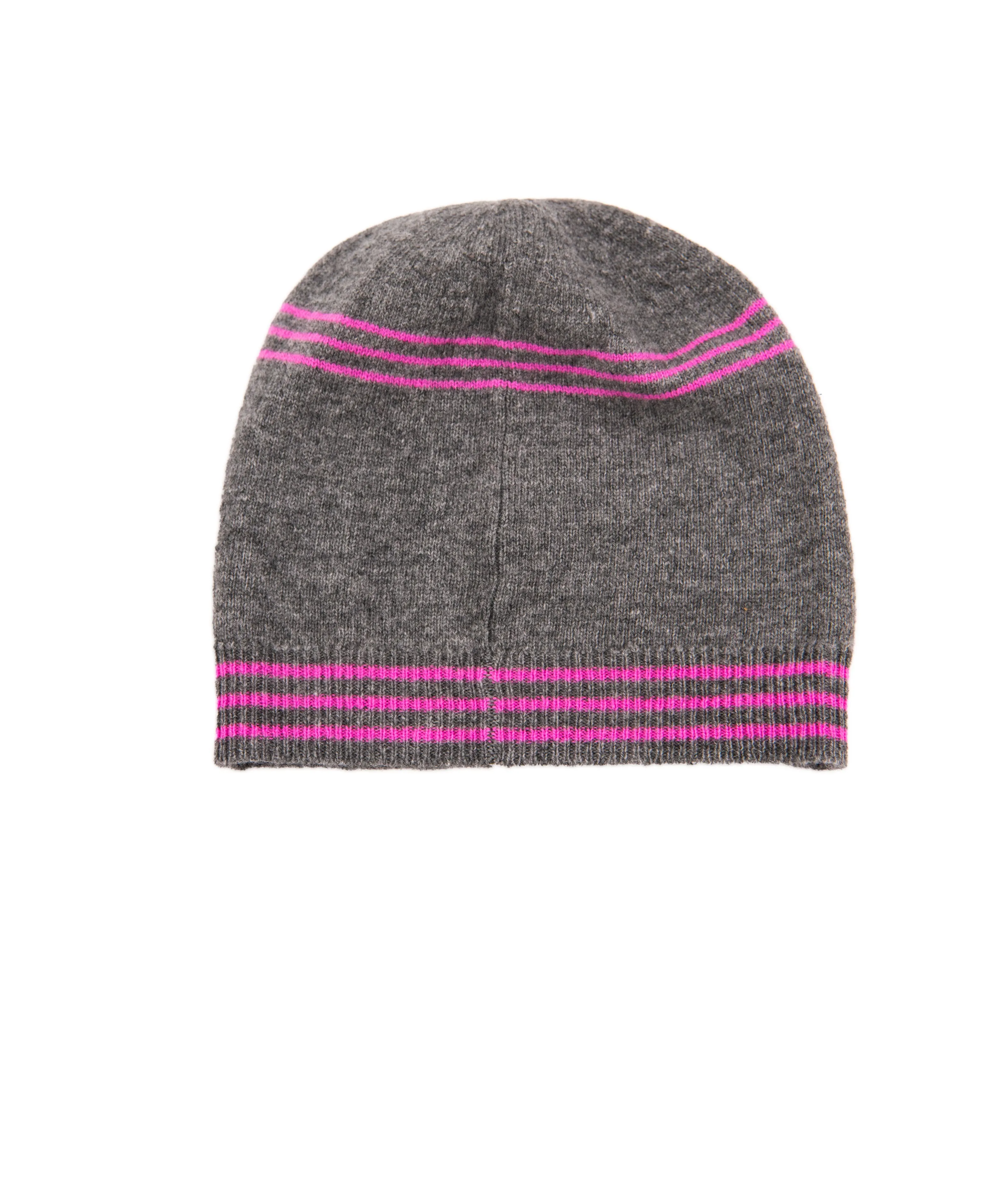 Autumn Cashmere Girls Grey/Pink Striped Ski Hat