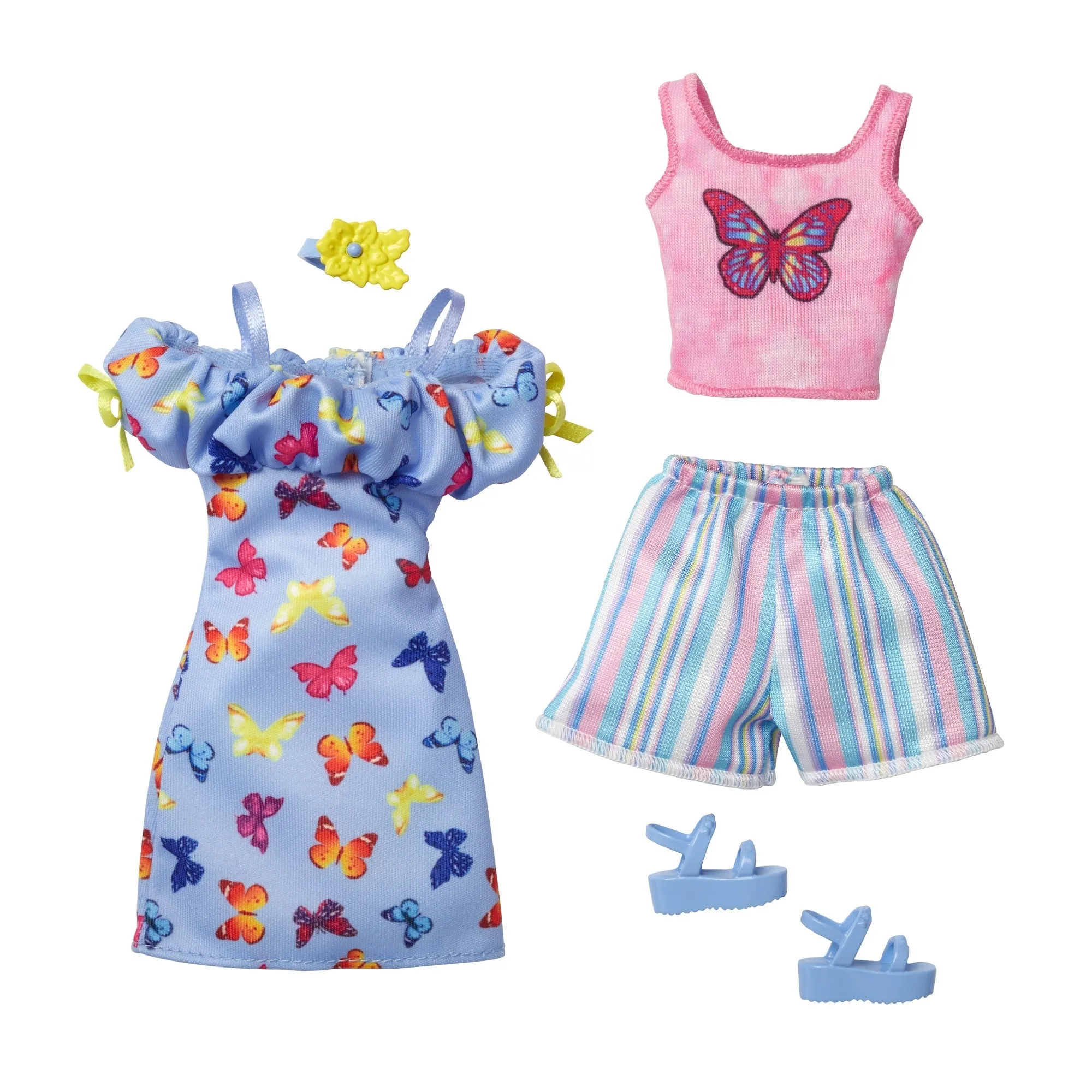 Barbie Fashions 2 Pack Butterfly Dress And Pink Top