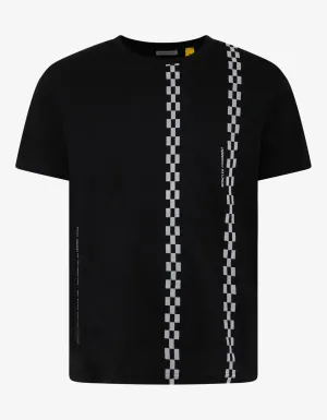 Black Checkered Graphic T-Shirt