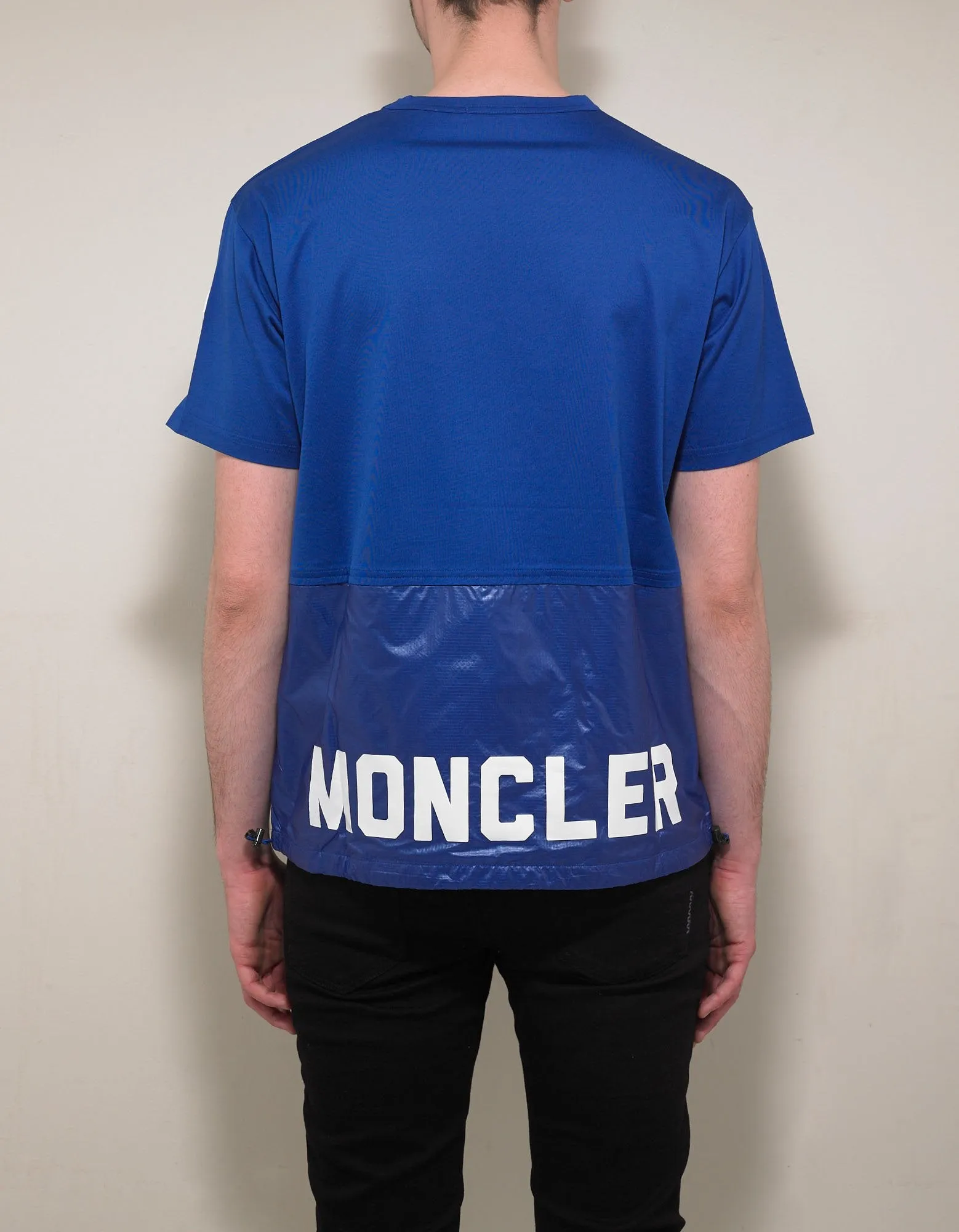 Blue Nylon Panel T-Shirt