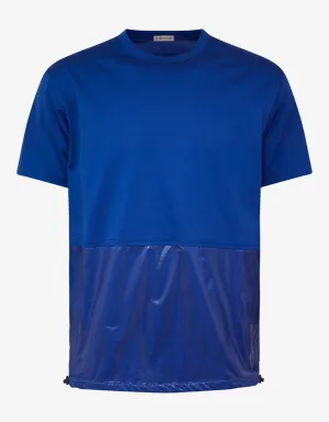 Blue Nylon Panel T-Shirt