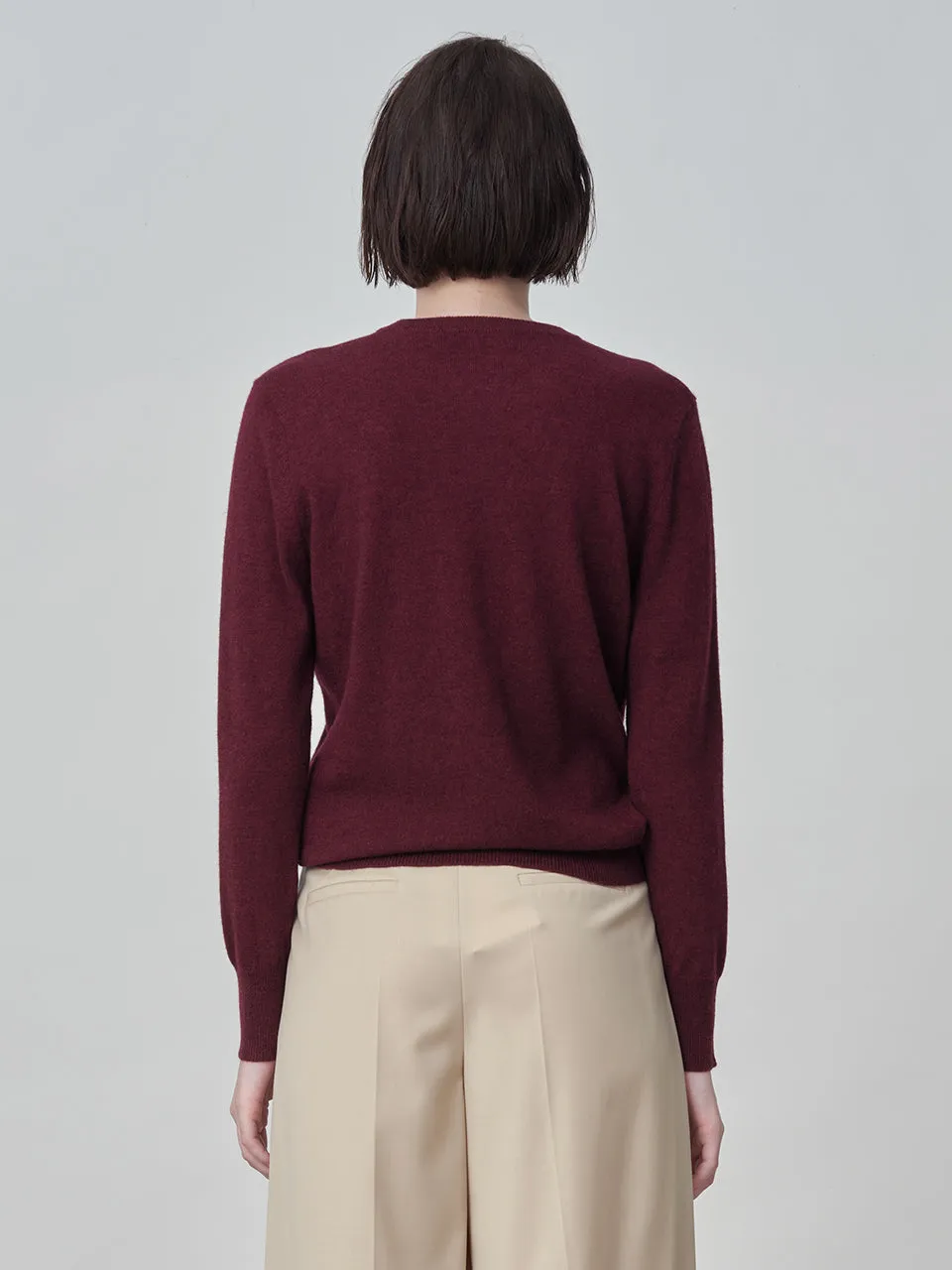 Classic Crew Neck Sweater_Burgundy