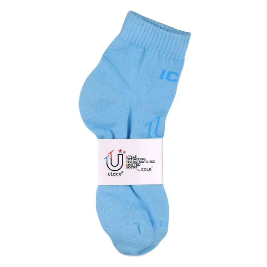 COLR By uLace Mid-Calf Socks - Icy Blue