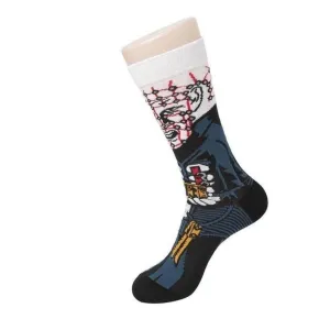 Comic Book Socks Pinhead Black and White