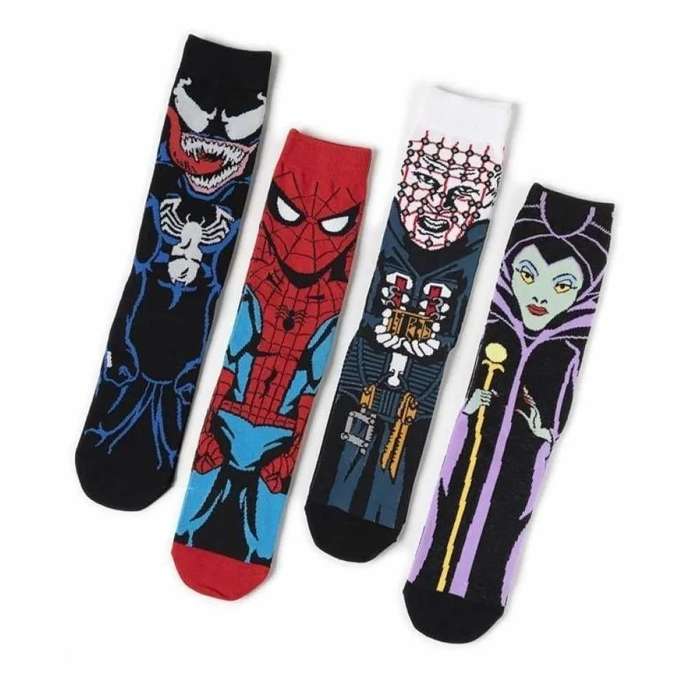 Comic Book Socks Pinhead Black and White