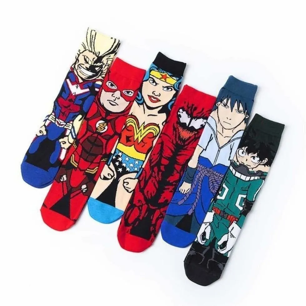 Comic Book Socks Super Villain Red