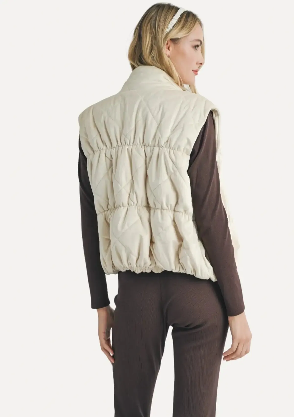 Cosmic Quilted Vest - Cream