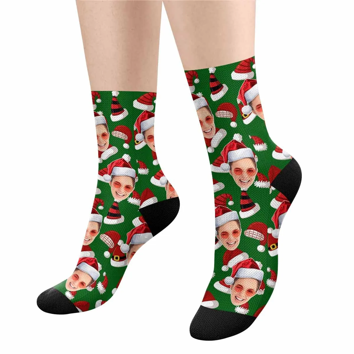 Custom Face Christmas Hat Socks