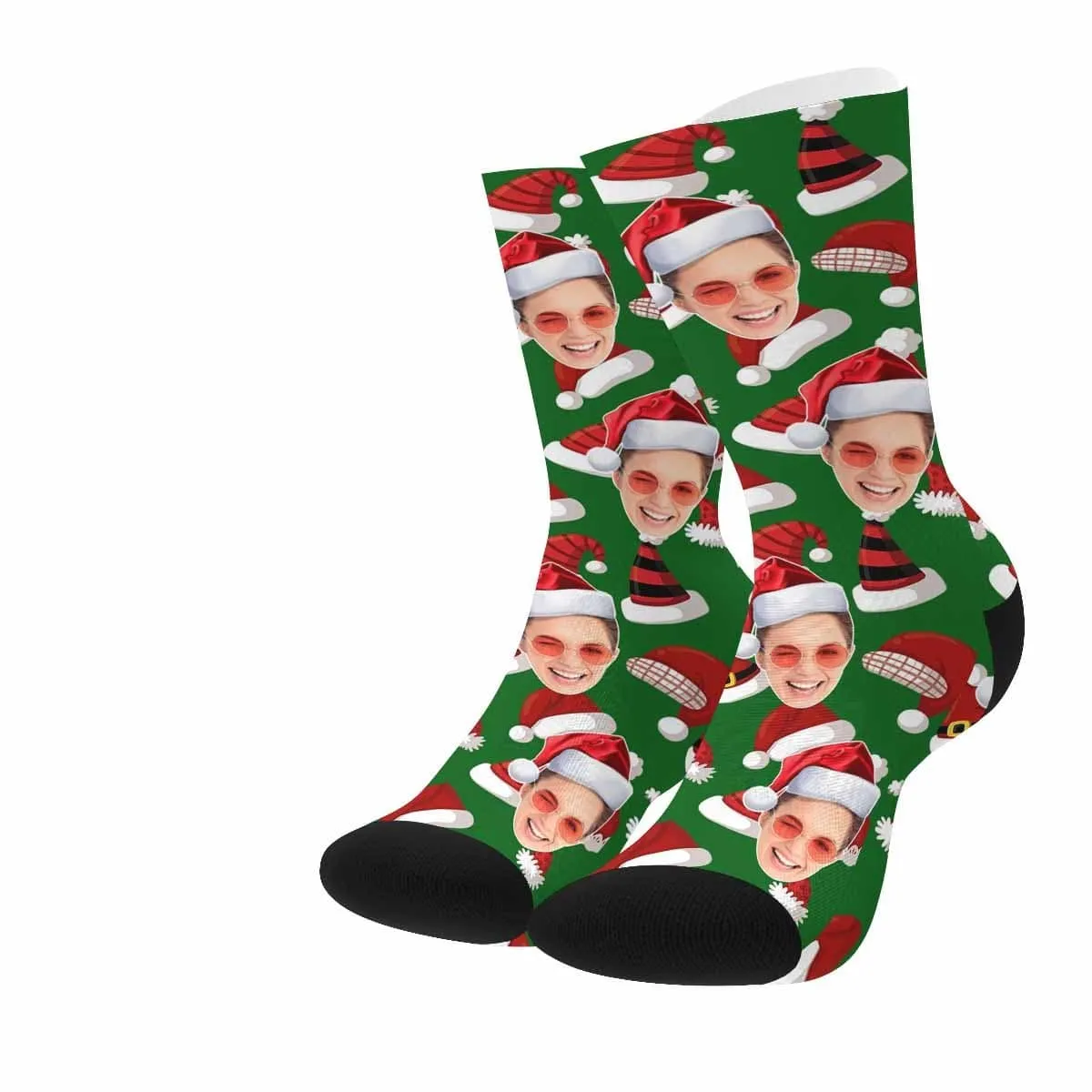 Custom Face Christmas Hat Socks