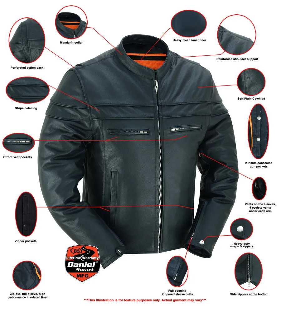 DS784 Men's Full Hand Leather Jacket