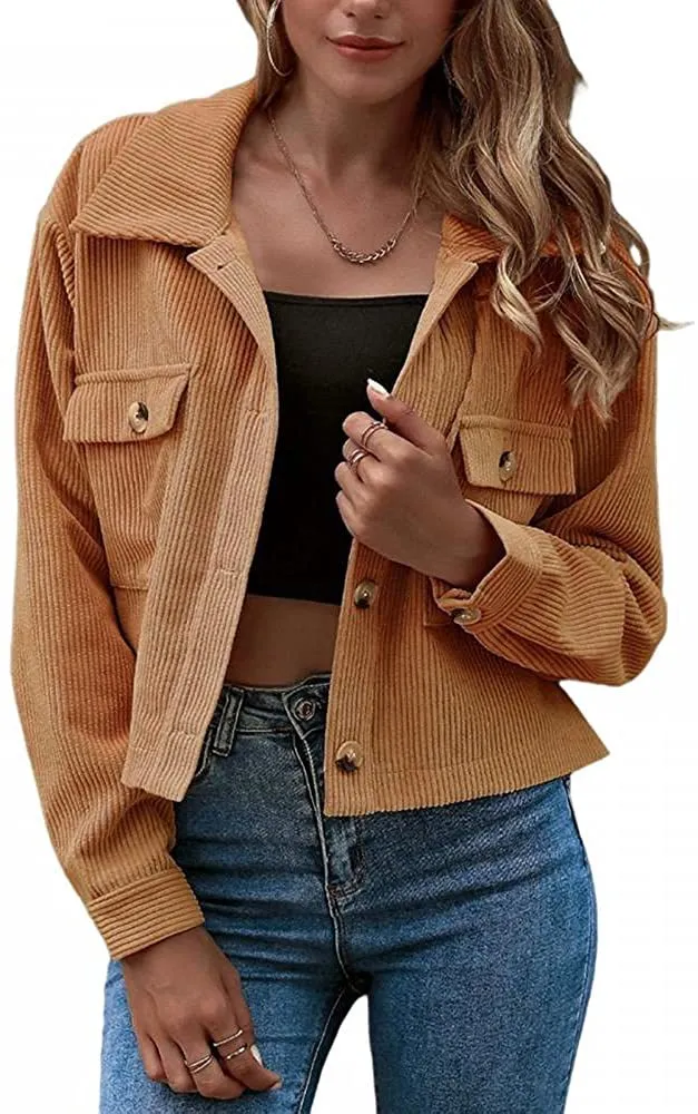 Fashion Corduroy Ladies Shirt Jacket