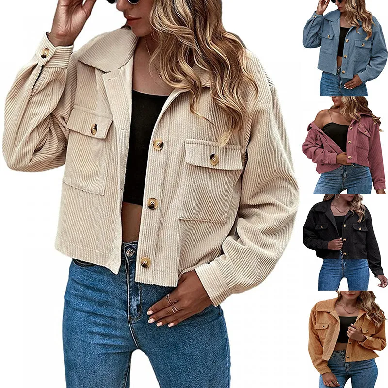 Fashion Corduroy Ladies Shirt Jacket