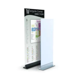 Floor T-Base Sign Stand 48" Wide - Heavy-Duty Steel Base Holds Rigid Graphic Boards Up To 1/2" Thick