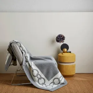 Frette Chains Throw Blanket in Grey and Milk