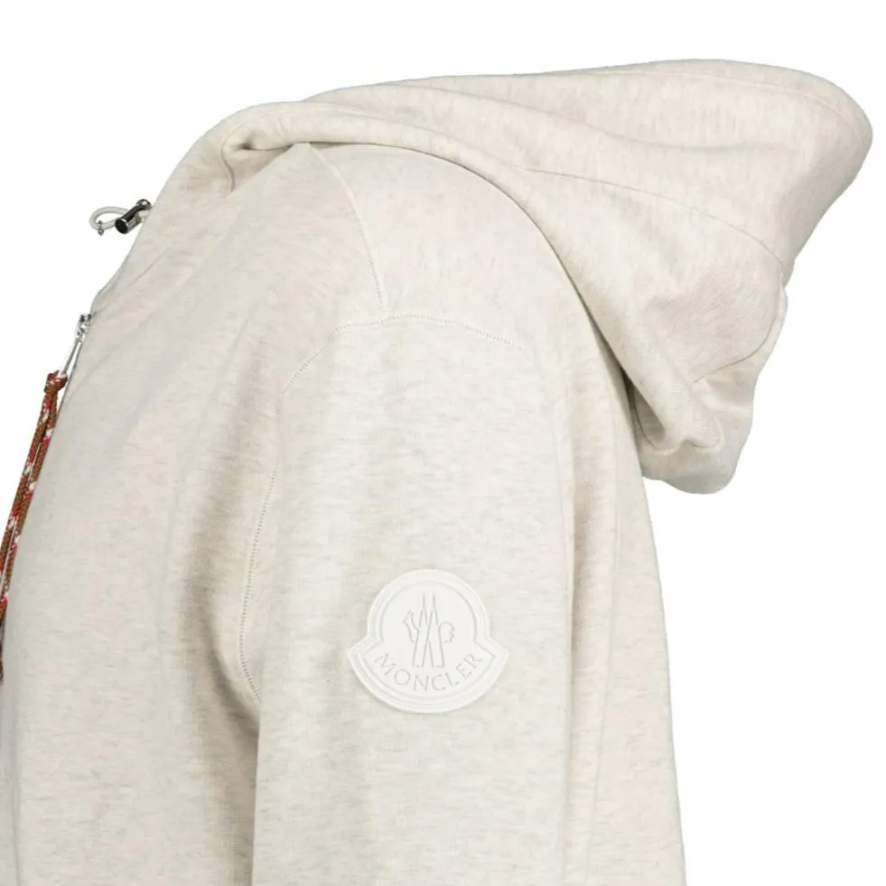 Hooded Arm Logo Sweatshirt Light Grey & Orange