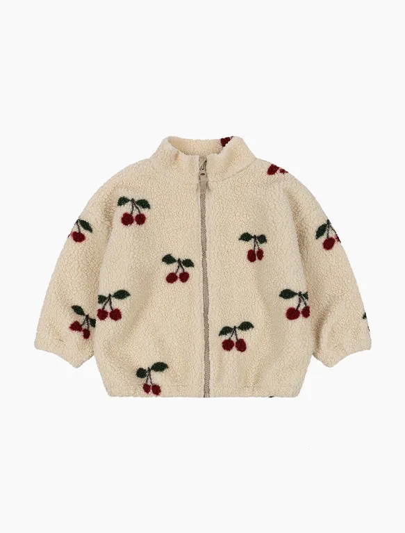 Jody Teddy Fleece Jacket in Cherry