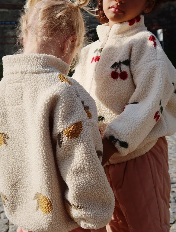 Jody Teddy Fleece Jacket in Cherry