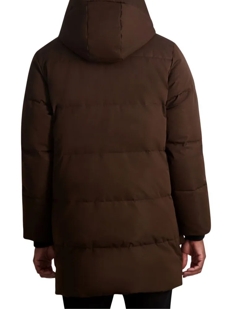 Karl Lagerfeld Paris down parka with hood, brown