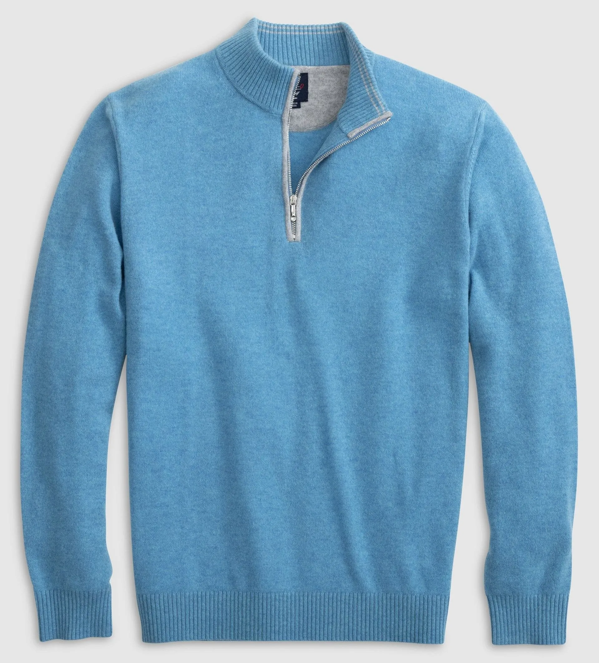 Mayfair Cashmere Quarter Zip Sweater in Iceland Blue by Johnnie-O