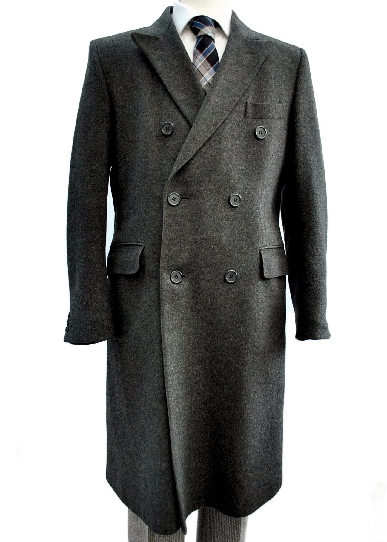 Men's Classic Grey Cashmere Overcoat • Gieves and Hawkes