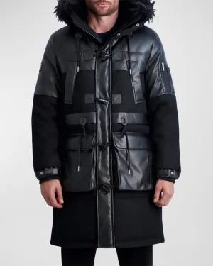 Men's parka with fabric blocking by Karl Lagerfeld Paris