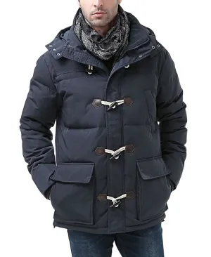 Men's parka with hood and buttons MODERM, blue