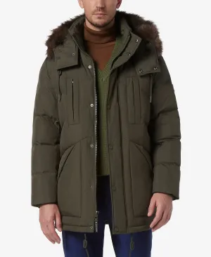 Men's Tremont Down Parka with Detachable Hood Marc New York faux fur trim