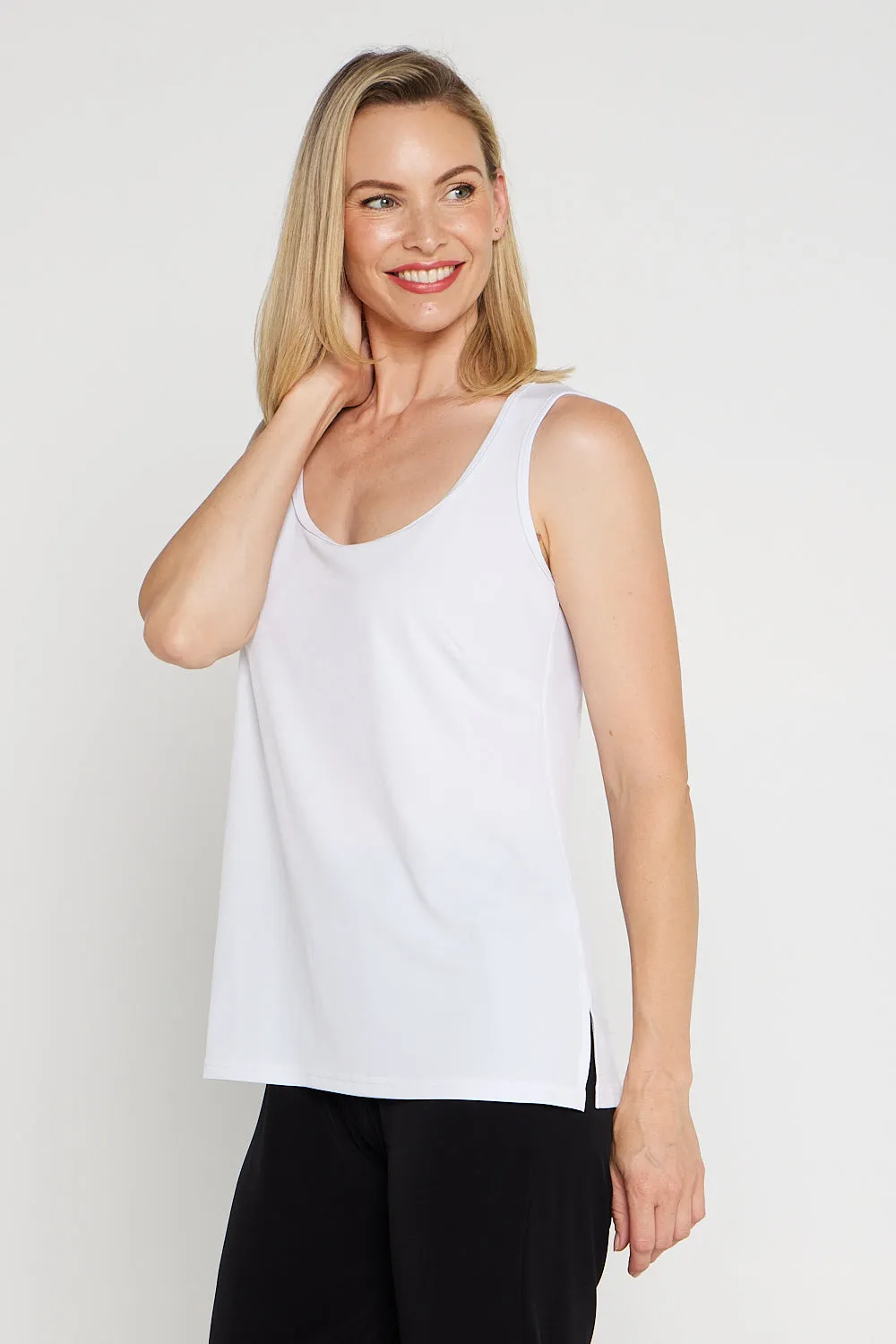 Mia Stretch Cami - White