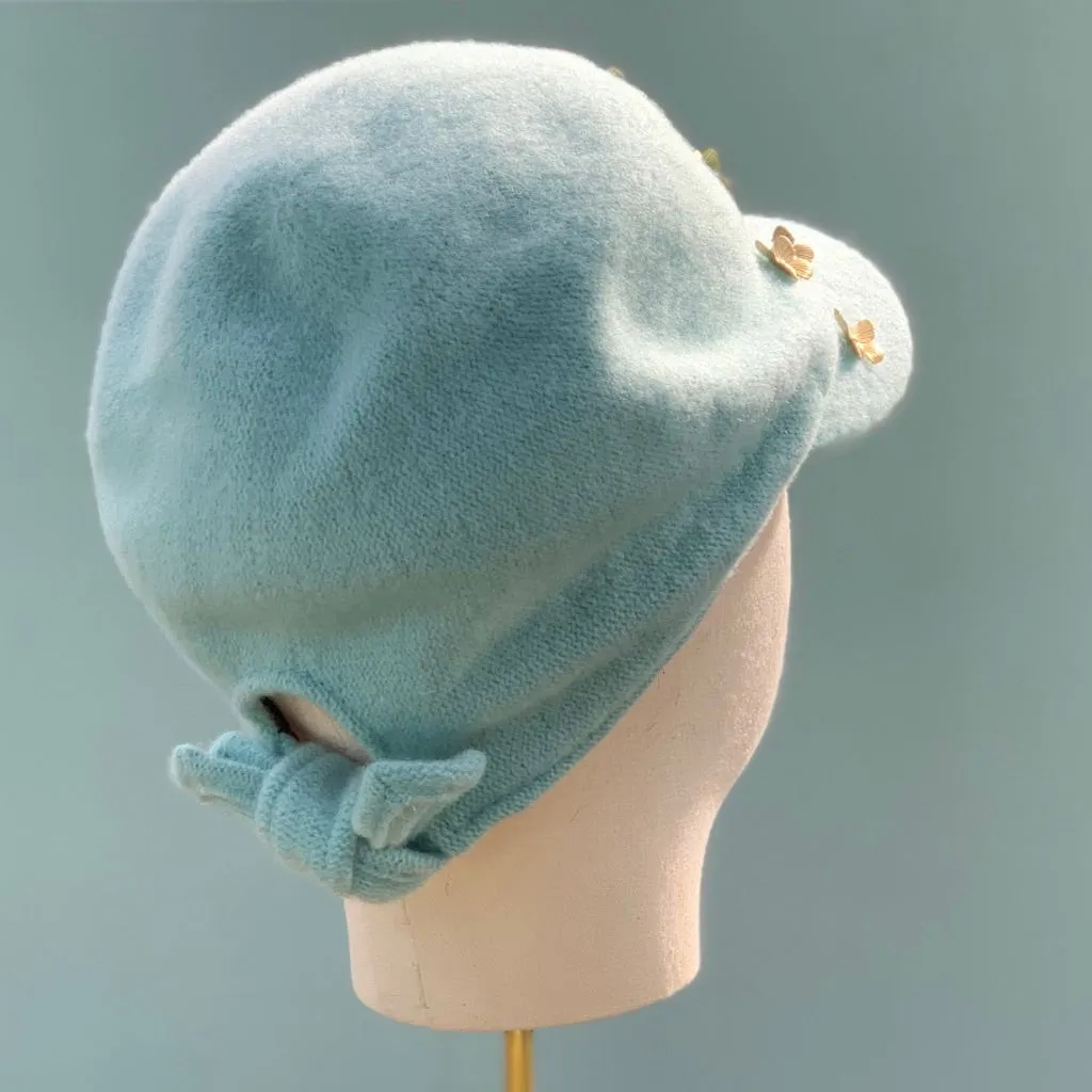 Milagros Wool Visor Cap in Sky Blue