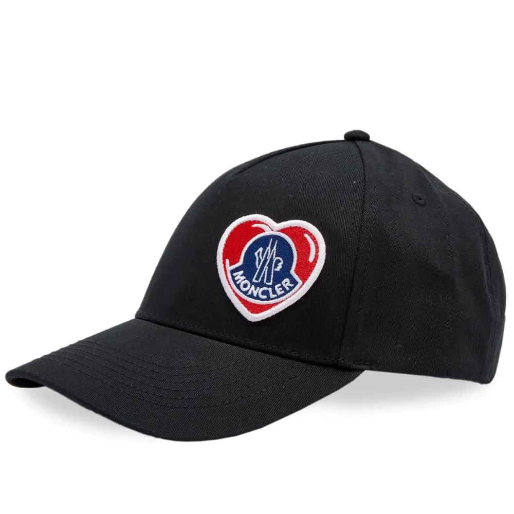 Moncler Baseball Cap with Heart Logo, Black