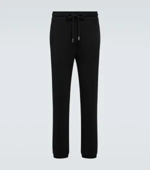 Moncler Cotton Fleece Track Pants, Black