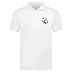 MONCLER LOGO POLO SHIRT WHITE