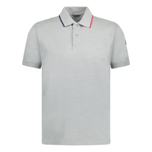 MONCLER SLEEVE LOGO POLO SHIRT GREY