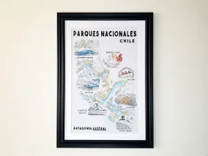 National Parks of Patagonia Austral Poster | Patagonia Chile