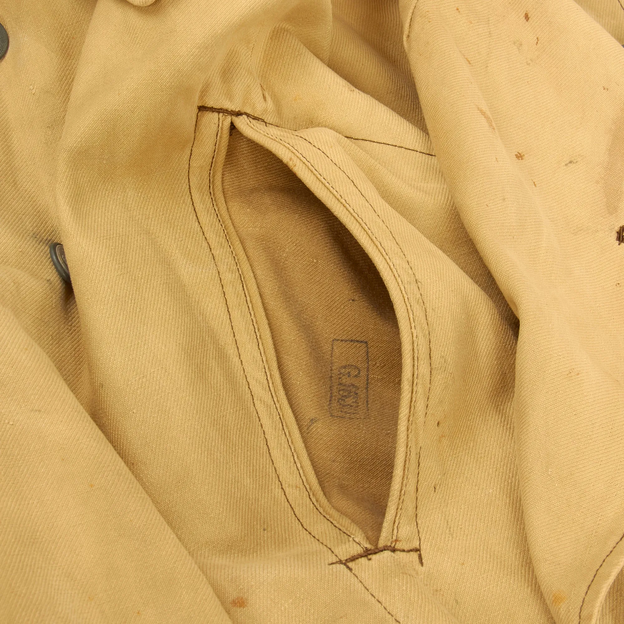 Original German WWII Afrikakorps DAK Tropical Kradmantel Motorcycle Overcoat - Light Tan Color