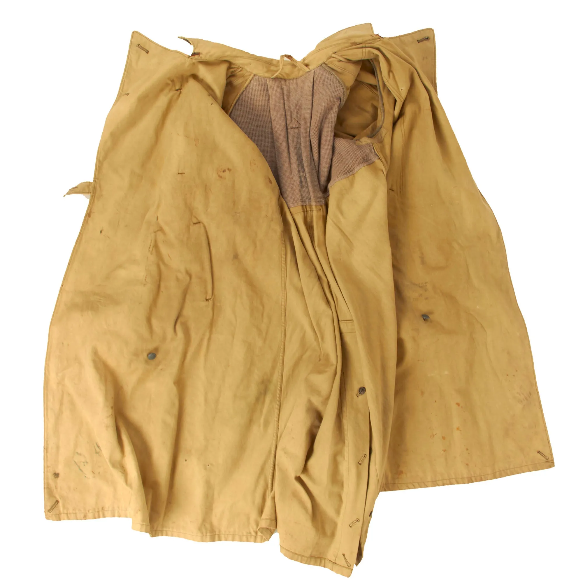 Original German WWII Afrikakorps DAK Tropical Kradmantel Motorcycle Overcoat - Light Tan Color