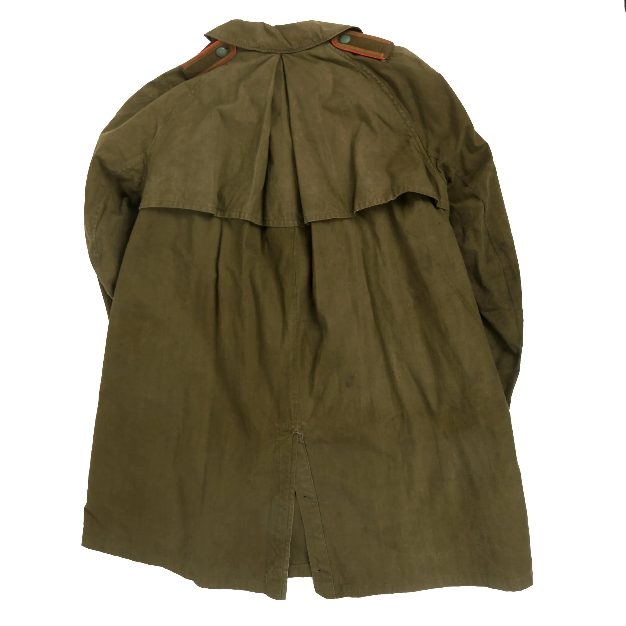 Original German WWII Heer Army Panzer Reconnaissance NCO Afrikakorps DAK Tropical Kradmantel Motorcycle Overcoat - dated 1942