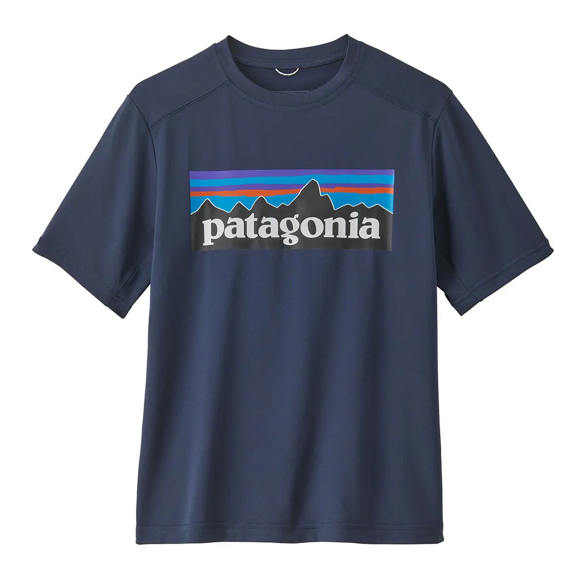 Patagonia Kids Cap SW T-Shirt - P-6 Logo: New Navy