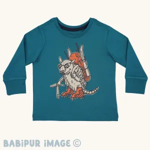 Patagonia Little Kids Regenerative Organic Certified Cotton Long Sleeve Top - Fun Hogs Armadillo/Belay Blue