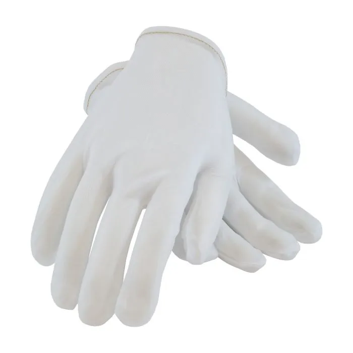 PIP 98-741 CleanTeam Ladies 40 Denier Tricot Inspection Gloves with Rolled Hem Cuff, White, Box of 12