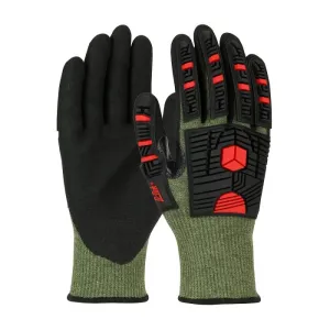 PIP G-Tek PolyKor X7 16-MP935/L Seamless Knit PolyKor X7 Blended Glove with Impact Protection and NeoFoam MicroSurface Grip, Green, Large, 1 Pair