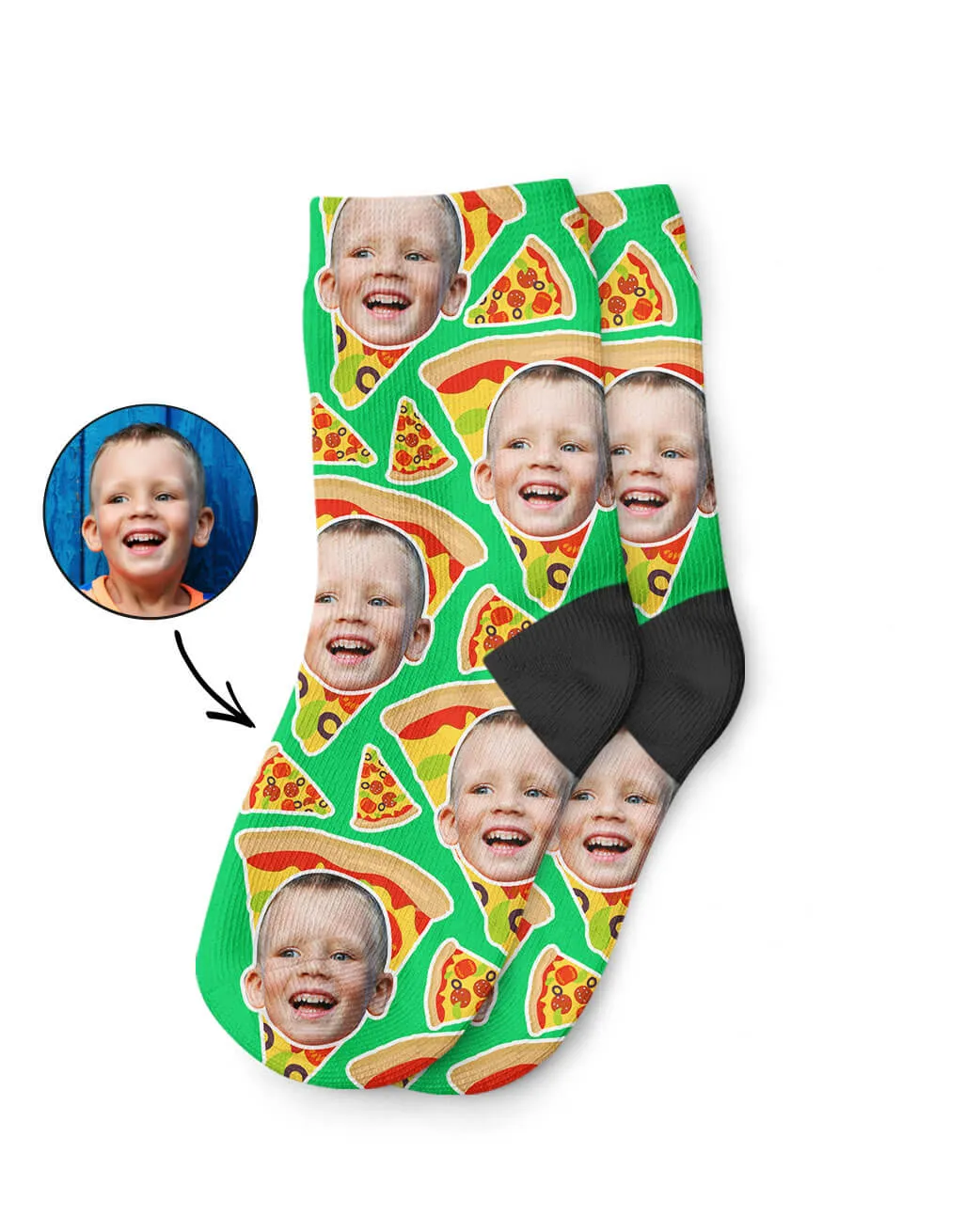 Pizza My Face Kids Socks