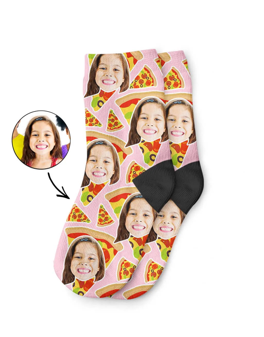 Pizza My Face Kids Socks