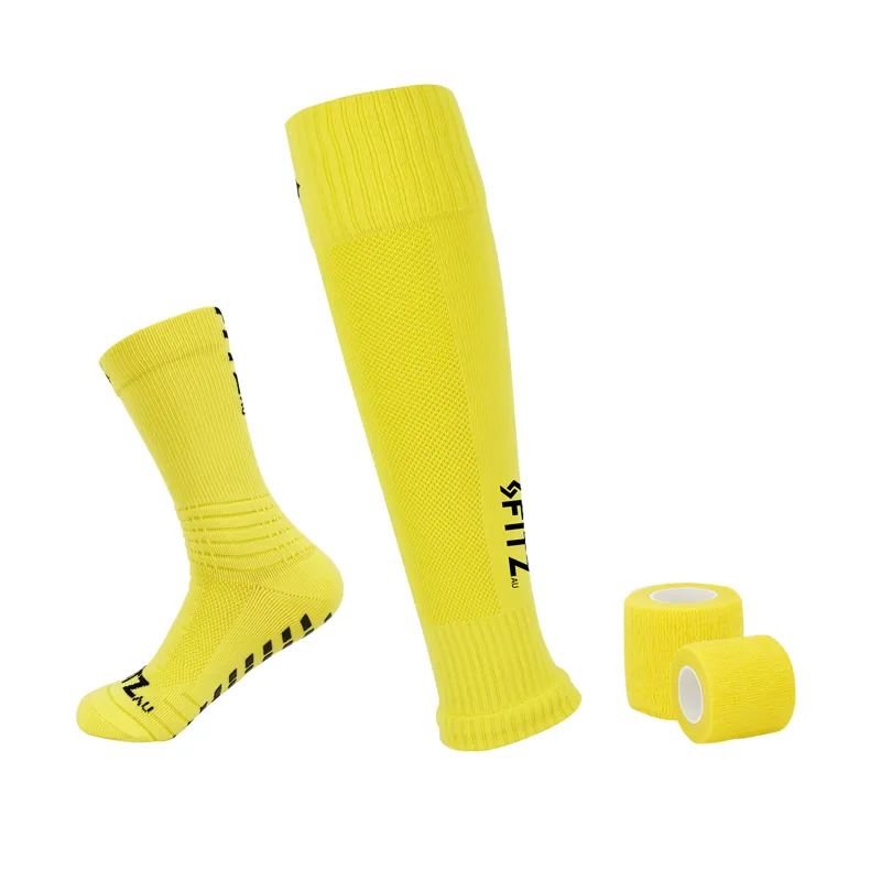 Player Pack Grip Socks   Leg Sleeves   Bandage Tape Yellow