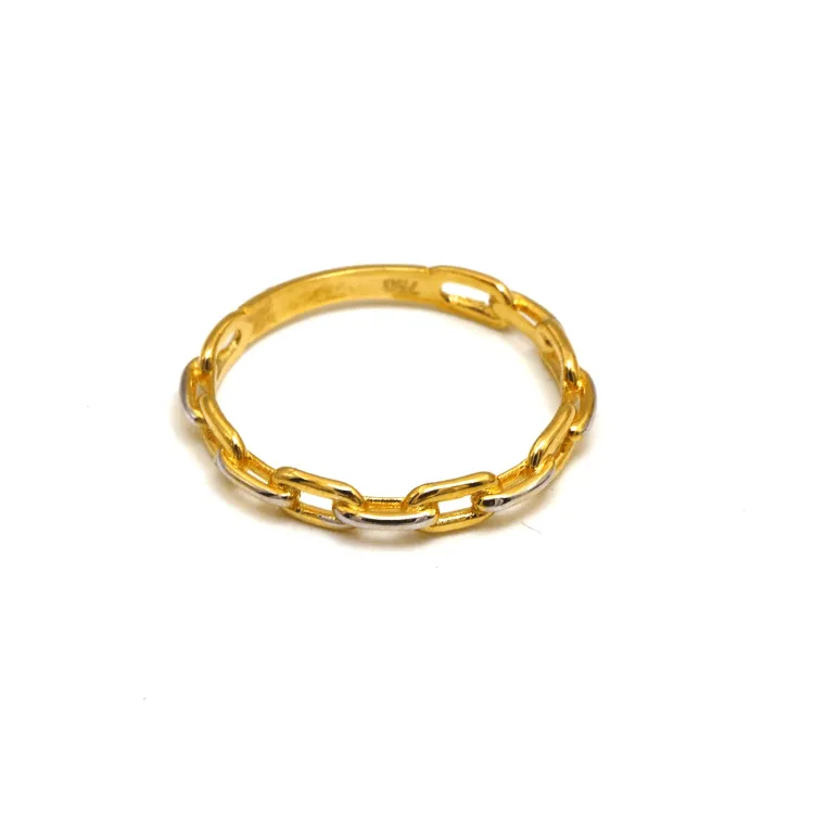 Real Gold 2 Color Cable Twisted Unisex Ring 1090 (SIZE 10) R2269