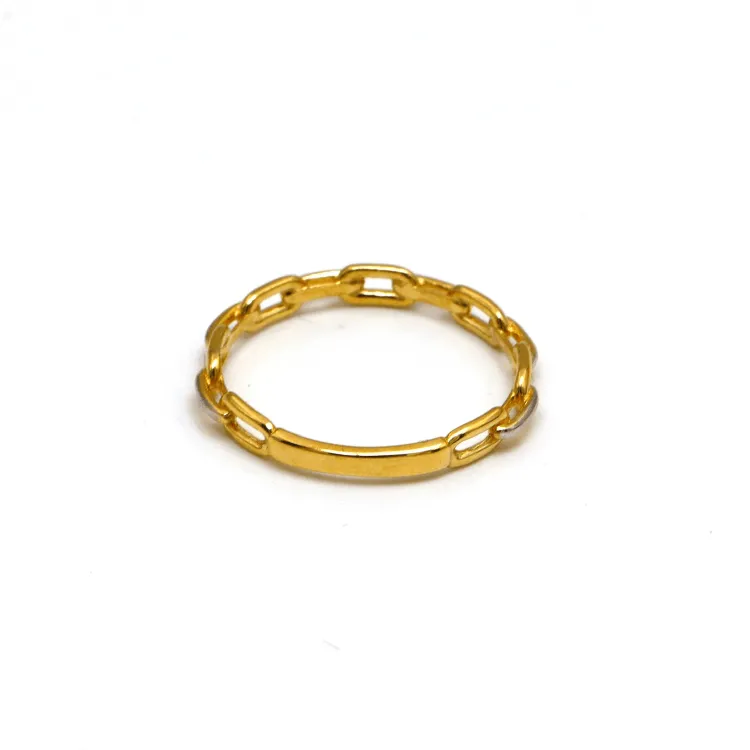 Real Gold 2 Color Cable Twisted Unisex Ring 1090 (SIZE 10) R2269