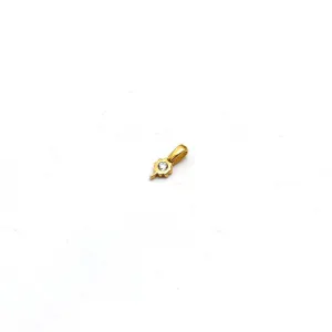 Real Gold Pendant with Small Flower and Stone Design - Model 0063 P 1949