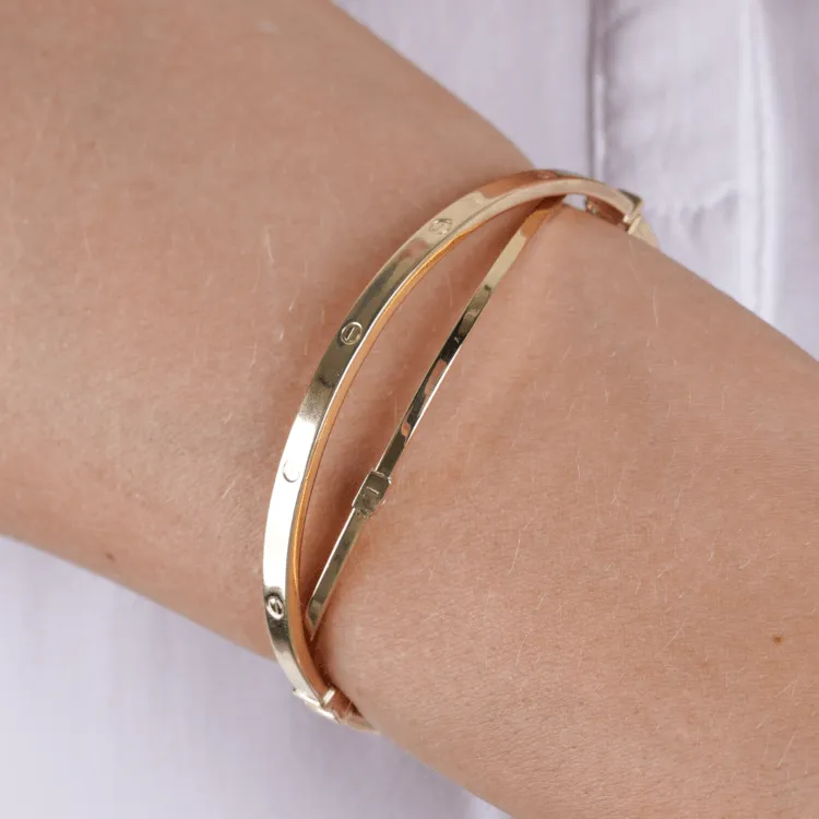 Real Gold Plain Bangle 63 MM 0477 (SIZE 19) BA1434