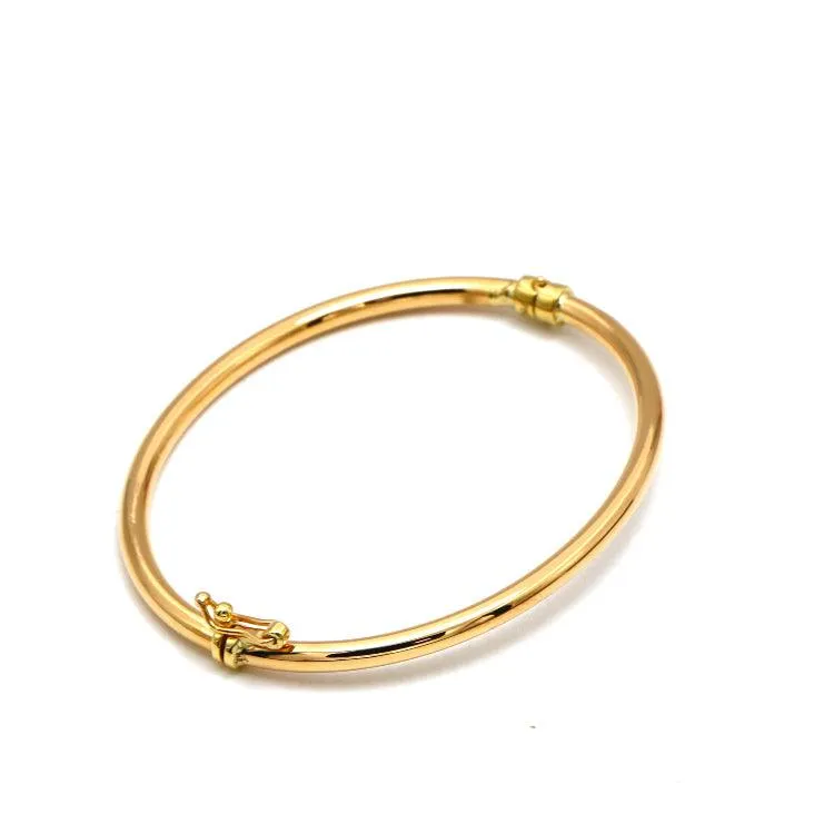 Real Gold Plain Calendar Pipe Bangle 1063 (SIZE 23) BA1489